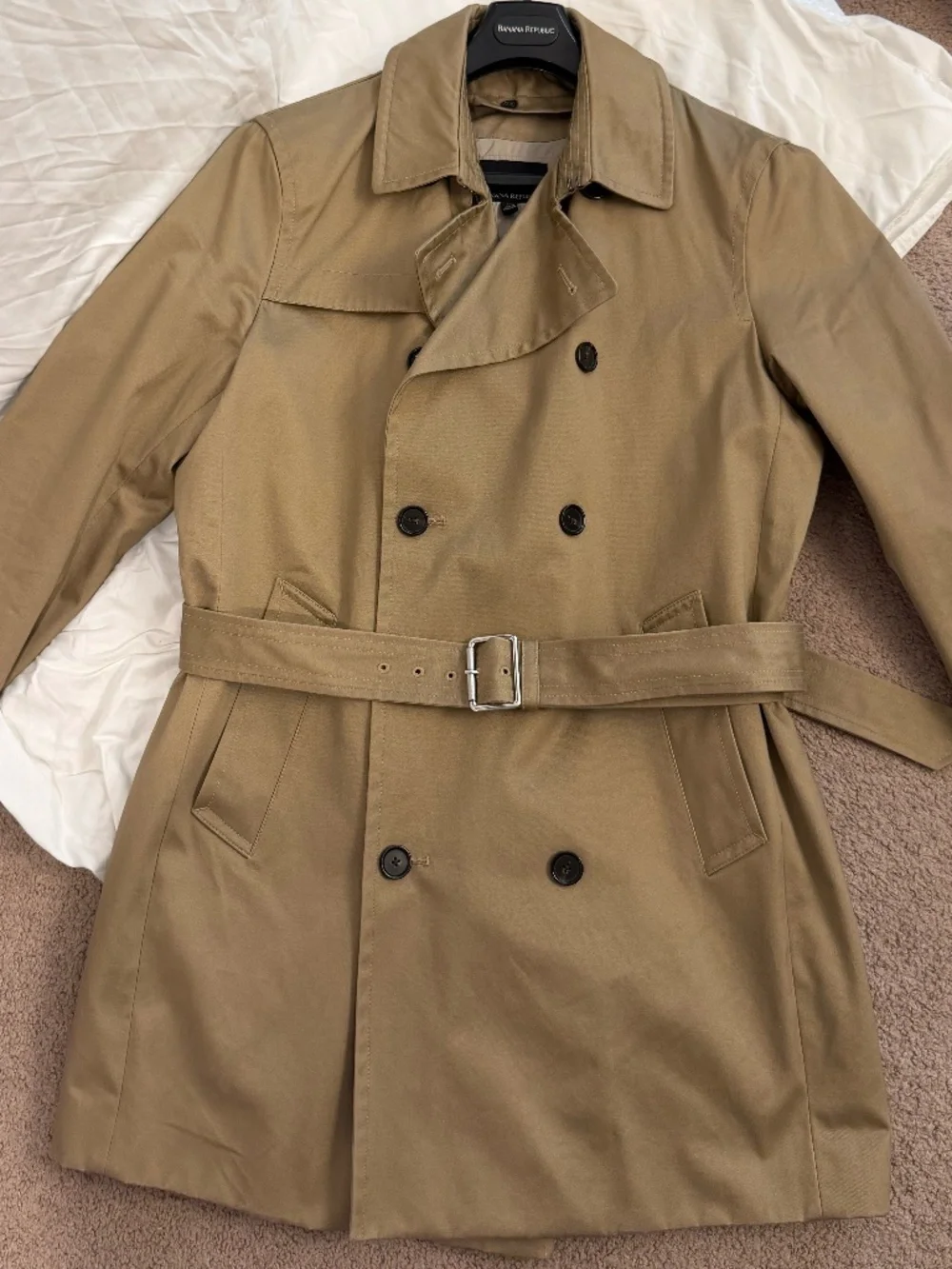 Men’s Banana Republic Trench Coat Cotton Shell, Removable Lining